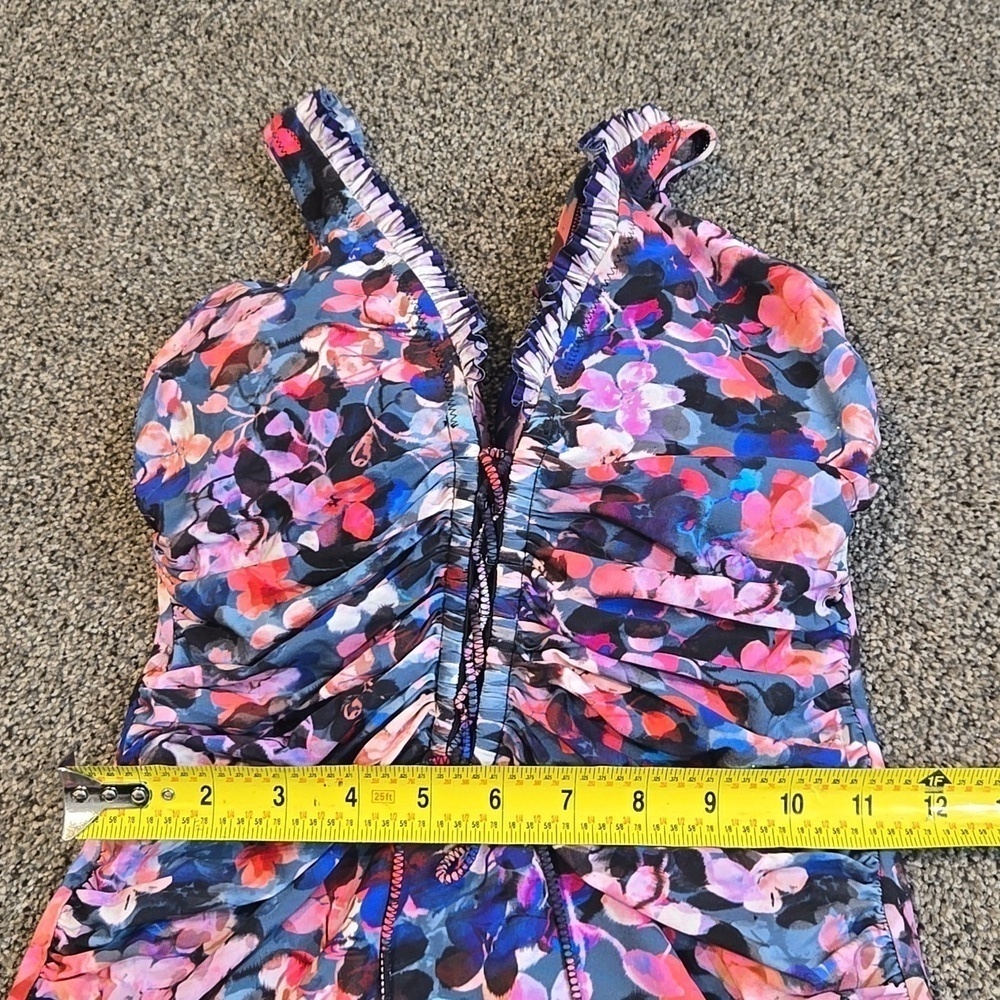 NWT Profile By Gottex Women Floral Bra Top Tankini One Piece Swimsuit Sz 34D - Picture 3 of 9